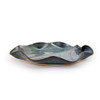 Blue Leaf Stoneware Snack Plate