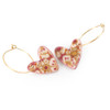 Handmade Heart Charm Hoop Earrings