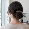 Pewter Metal Swirl Barrette Made in USA