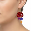 Red Hot Rhythm Modern Aluminum Lenel Design Earrings
