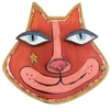 Whimsical Cheeky Cat Wall Sculpture "Paprika"