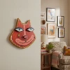 Red Cat Head Sculpture Handmade Hand painted in the USA