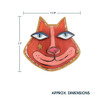Whimsical Cheeky Cat Wall Sculpture "Paprika"
