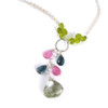 Multi-Color Gemstone Cascade Necklace