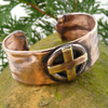 Celtic Sun Cross Rustic Copper Cuff Bracelet