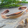 Narrow Feather Rustic Copper Cuff Bracelet