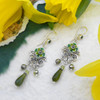 Upscale Bohemian Chandelier Earrings: Jade, Hematite and Enamel