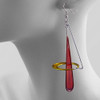 Kinetic Sculpture Inspired Earrings: Red Yellow Halo Drop