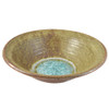 Rustic Earth Stoneware Centerpiece Bowl with Glass Geode Accent