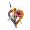 Heart-Shaped Wall Vase with Wood Wildflowers Arrangement