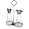 Pewter Pig and Sheep Tall Salt + Pepper Shaker Set