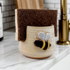 Busy Bee Motif Pottery Sponge Holder