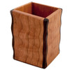 Sculpted Cherry and Walnut Wood Utensil Holder