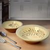 American Terra Cotta Pottery Bowls with Olive Branch Pattern