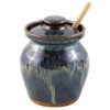 Stoneware Pottery Honey Pot in Midnight Blue