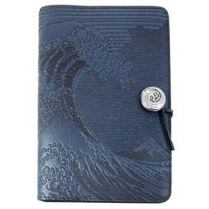 Embossed Leather Journal: Hokusai Wave