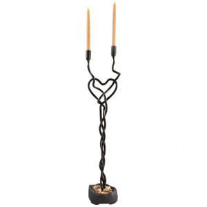 One Heart Twisted Iron Candlestick