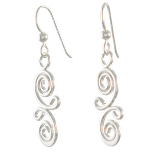 Aria Swirl Hand-Forged Sterling Silver Earrings