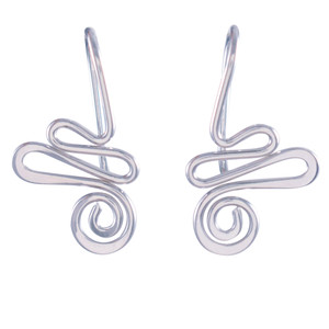 Mini Aria Swirl Hand-Forged Sterling Silver Earrings