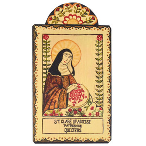 Patron Saint Retablo Plaque - St Clare of Assisi