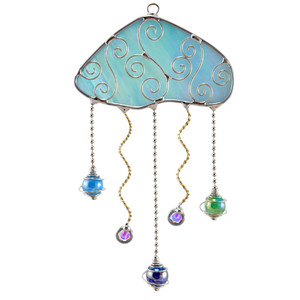 Jeweled Jellyfish Art Glass Suncatcher Artist-Made in the USA