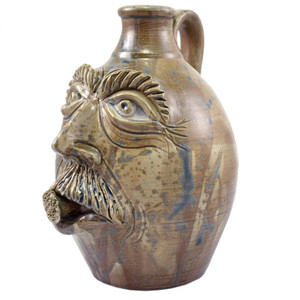 American Face Jug Man with Cigar