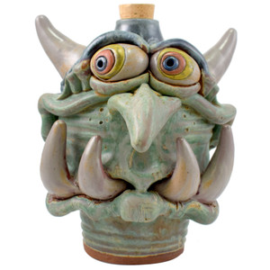Southern Folk Pottery 8" Face Jug: 'Creature Comfort'