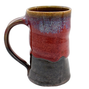 Dark Raspberry Ripple Stoneware Pottery Mug