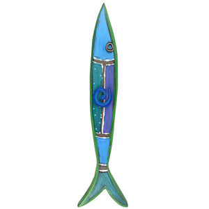 Hand-Painted Skinny Fish Wall Art