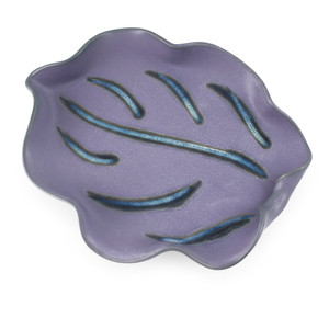 Hilborn Pottery Leaf Snack Plate in French Lilac