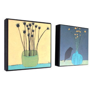 Mini Art Block Duo: Modern Poppy Pod Vases