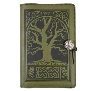 Embossed Leather Journal with Celtic-Style Sacred Oak Tree Motif