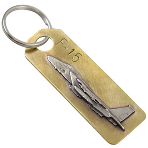 F15 Eagle Fighter Jet Bronze Keychain Made in USA