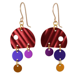Red Hot Rhythm Art Pop Earrings Handmade in the USA