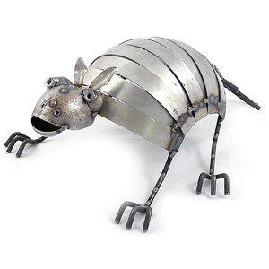 Metal Armadillo Garden Sculpture