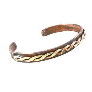 Braided Design Rustic Copper Cuff Bracelet