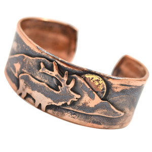 Elk Rustic Copper Cuff Bracelet