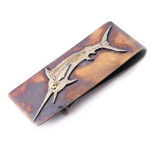 Bronze Money Clip - Blue Marlin