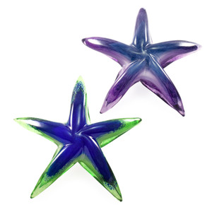 Blown Glass Starfish Paperweight Sculpture