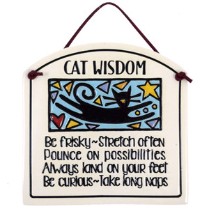 Cat Wisdom Quote Ceramic Wall Plaque