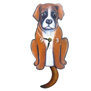 Tail-Wagging Dog Clock: Boxer