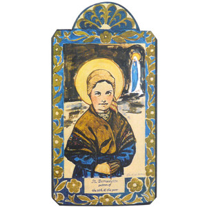 Patron Saint Retablo Plaque - St Bernadette