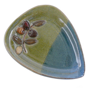 Stoneware Spoon Rest with Olive Motif