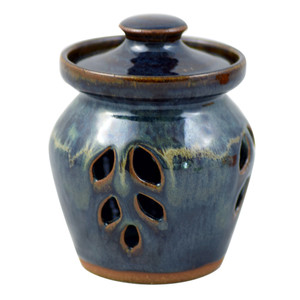 Seagrove Pottery Garlic Keeper in Midnight Blue