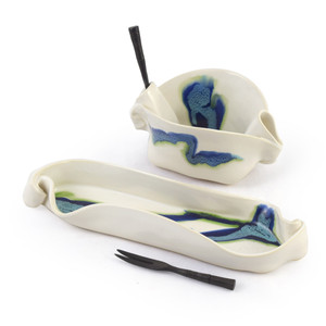 Hilborn Pottery Aurora Collection Hors D'oeuvre Set