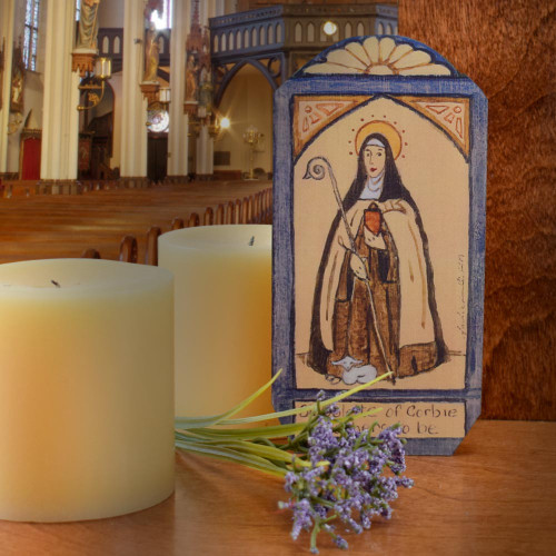 Patron Saint Retablo Plaque St Colette of Corbie Pregnant Mothers to Be