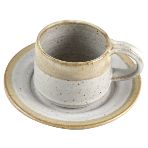 Simply Modern Pottery Collection: 8-oz Tea/Coffee Cups in Sage Green (Set  of 2)