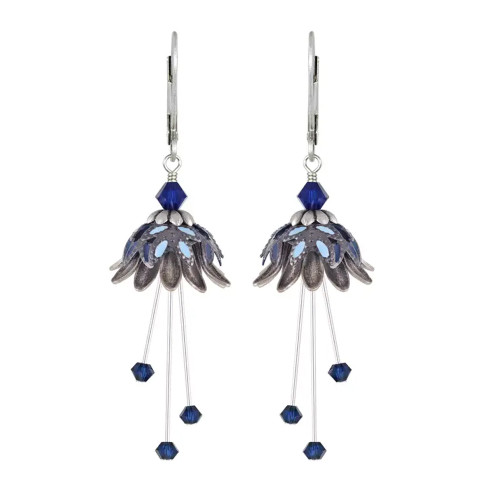 Fairy Flower Earrings : Blue Dew Drops