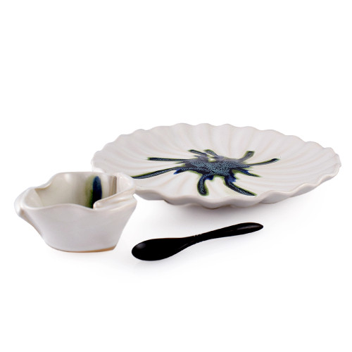 Hilborn Pottery Aurora Collection Organic Ripple Serving Plate