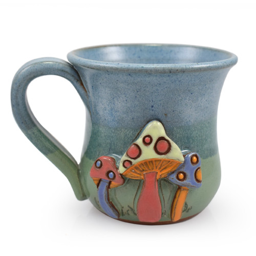 Enchanted Mushrooms Stoneware Pottery Mug Made in the USA